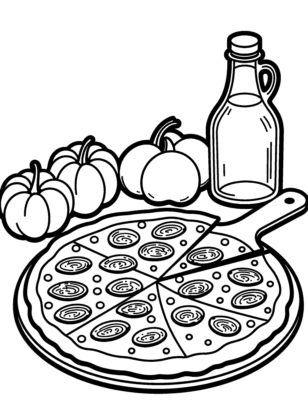 Ingredienti Per La Pizza Disegno da Colorare