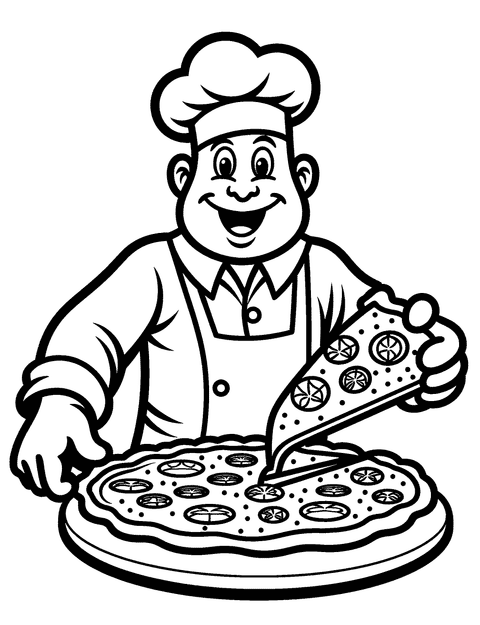 Uomo Della Pizza coloring page