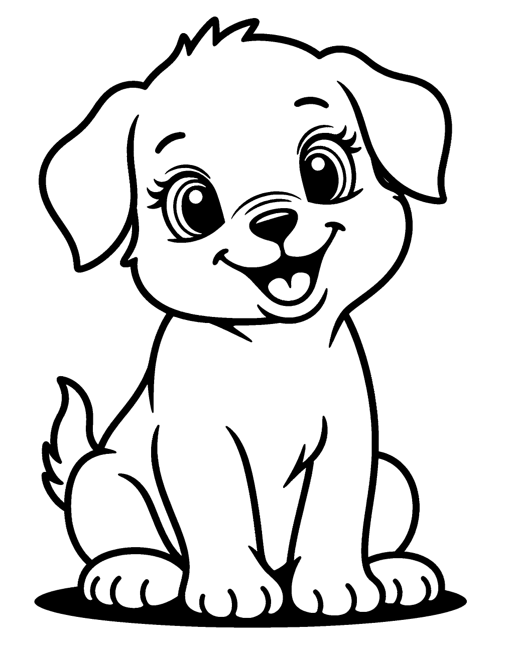 Dibujo de Cachorro Juguetón para colorear