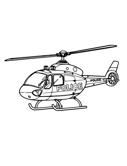 Police Helicopter coloring page