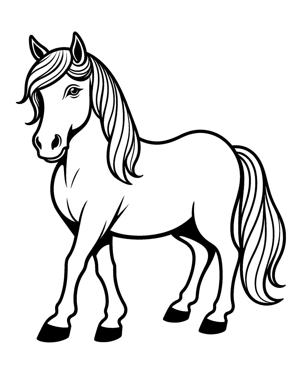 Pony Horse Disegno da Colorare