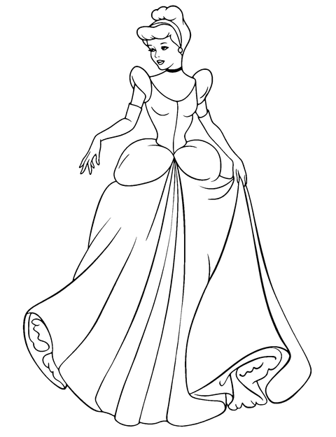 Princess Cinderella Coloring Page