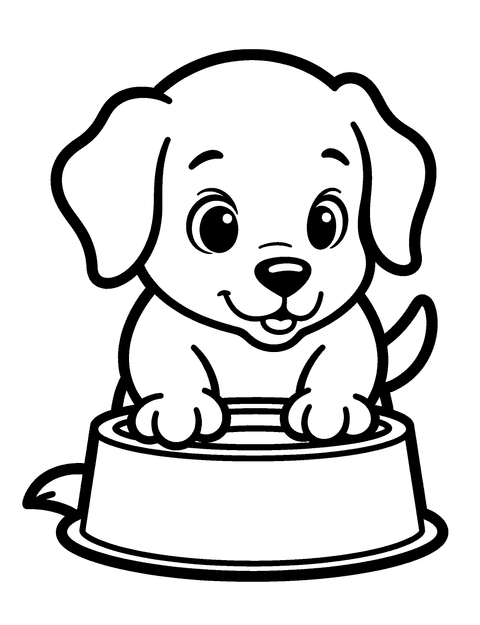 Plato De Cachorro coloring page