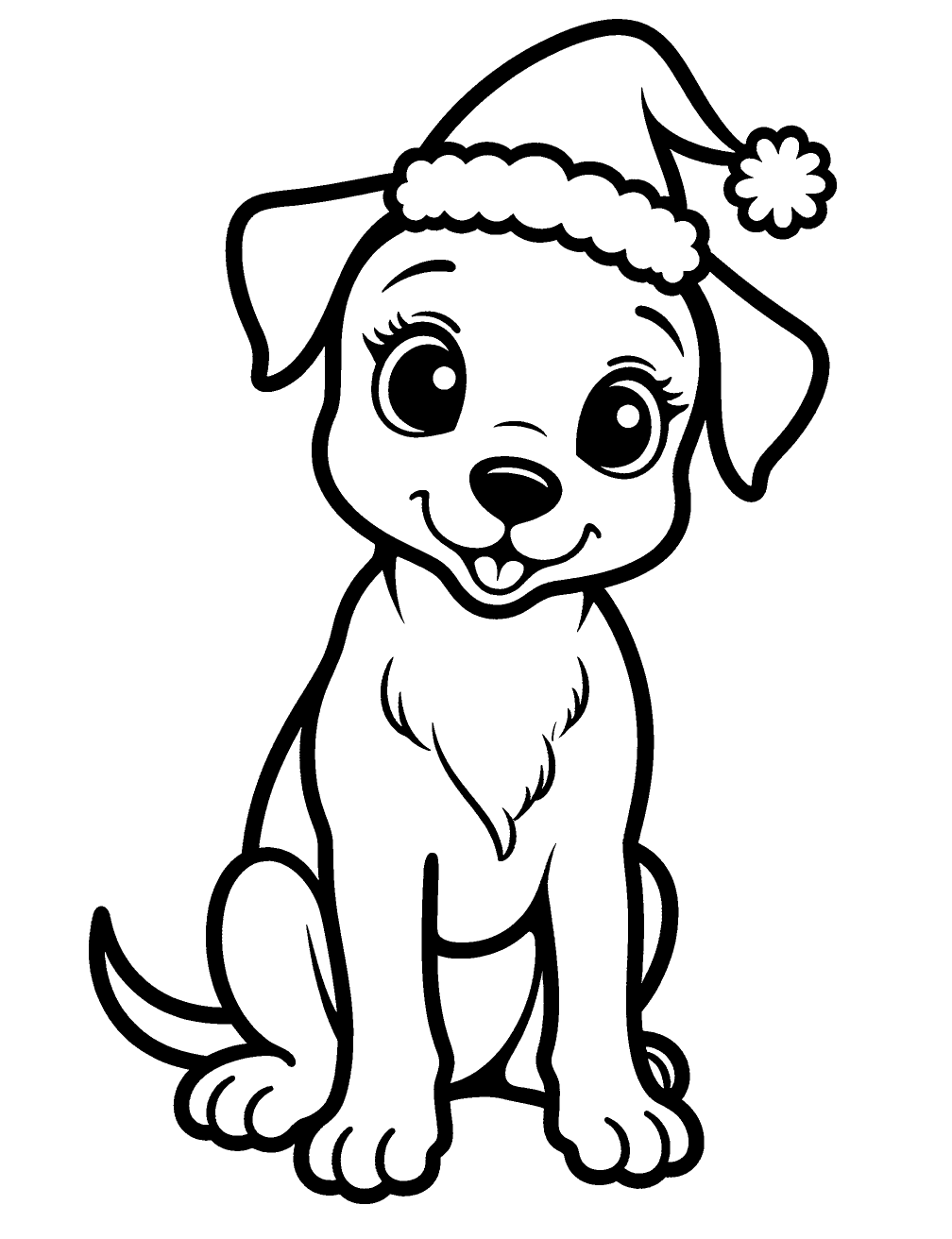 Coloriage Chiot Noël