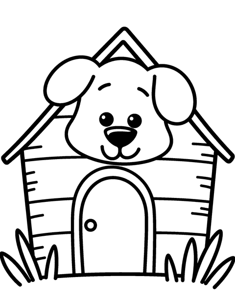 Cachorro Casa coloring page