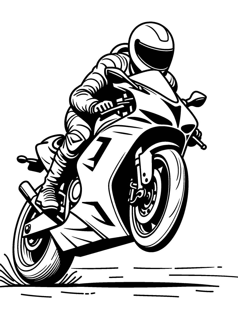 Moto Da Corsa Disegno da Colorare