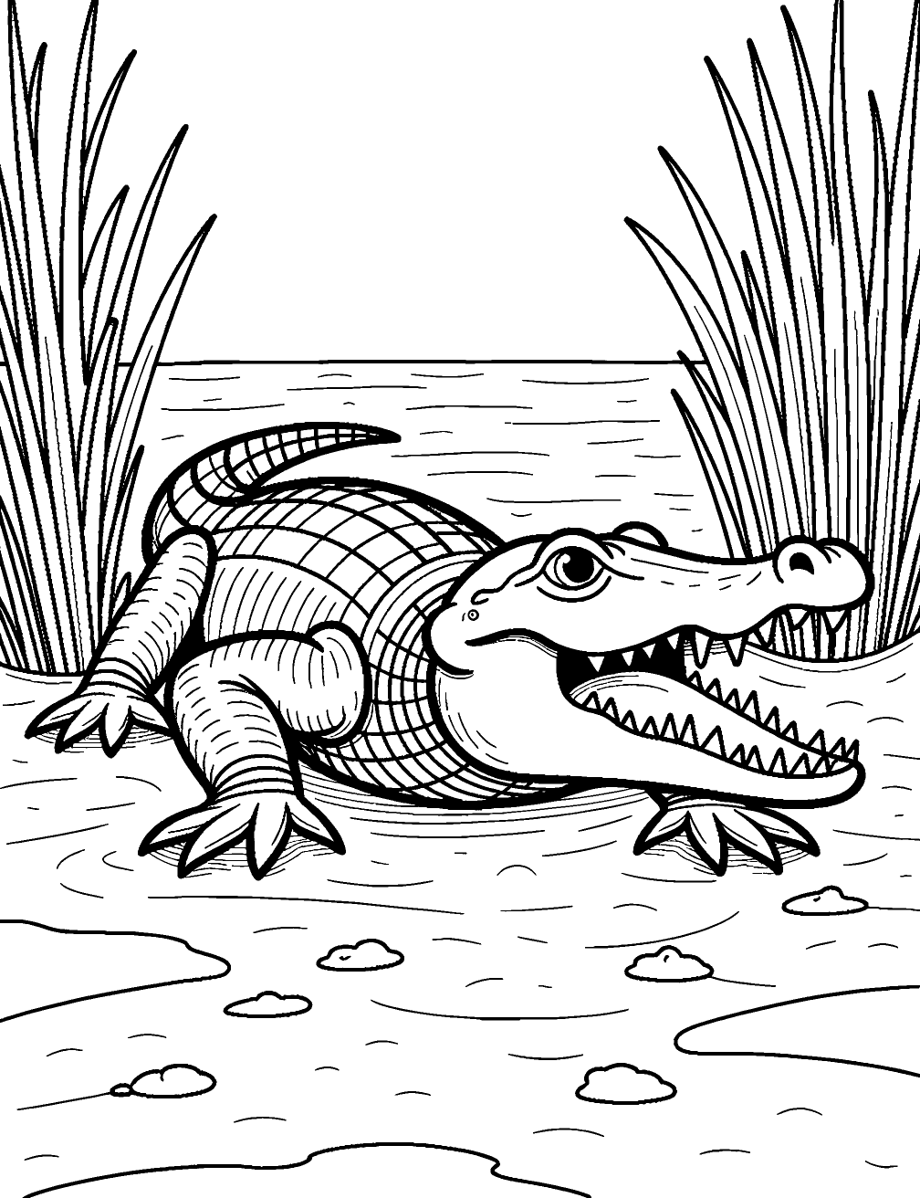 Coloriage Crocodile Réaliste