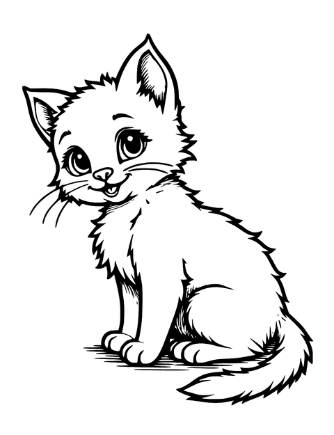 Gatito Realista coloring page