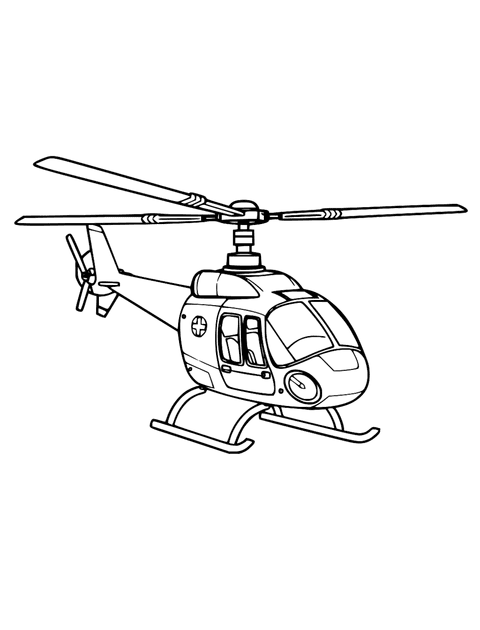 Rescue Helicopter coloring page