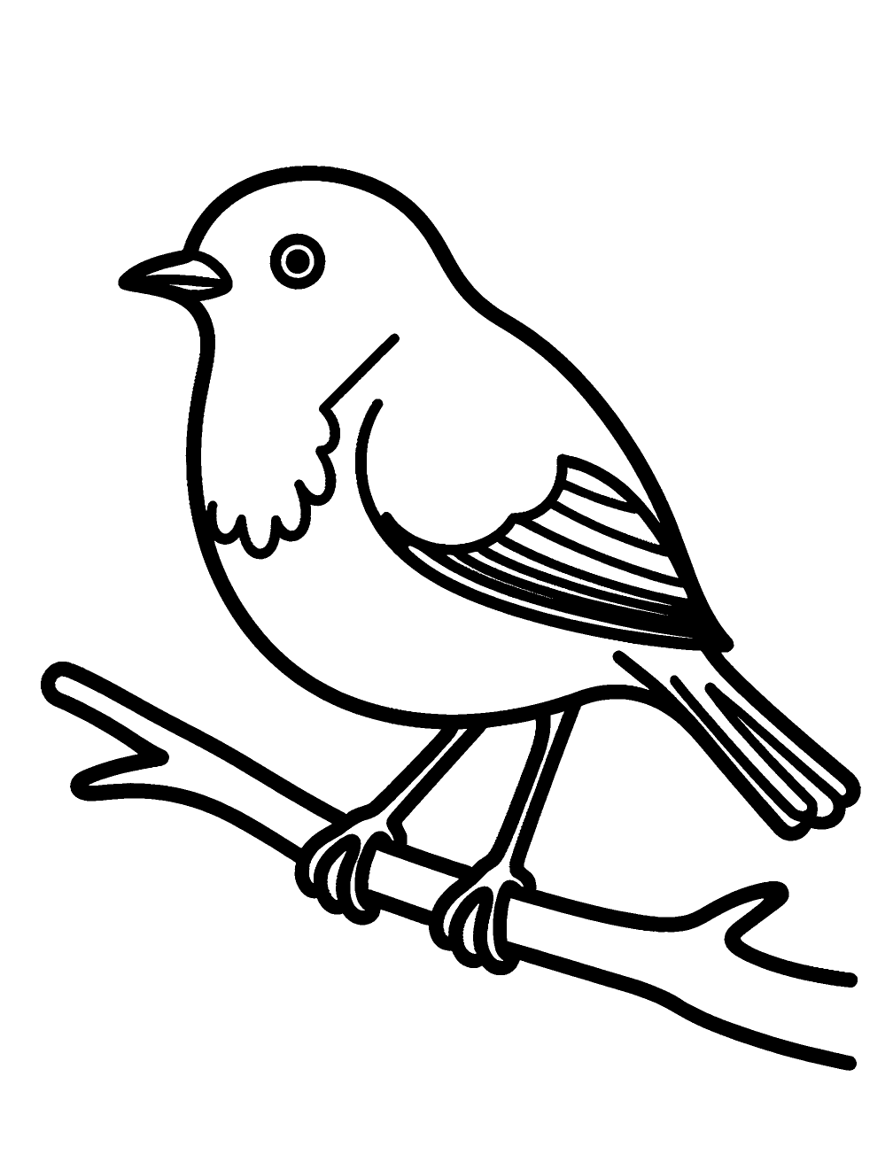 Robin Bird Coloring Page