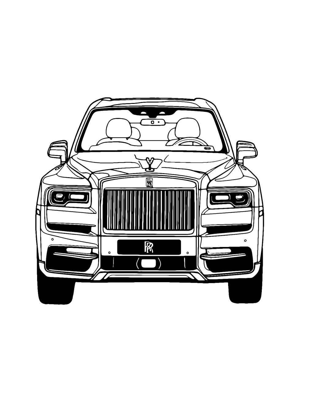 Rolls Royce Cullinan Coloring Page