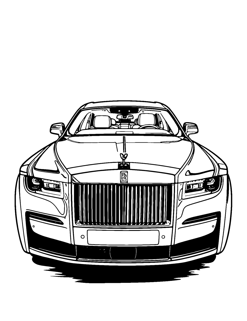 Rolls Royce Ghost Coloring Page