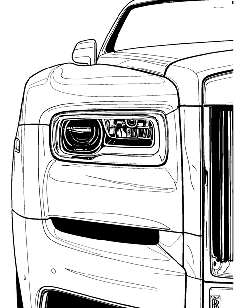 Rolls Royce Headlights Coloring Page