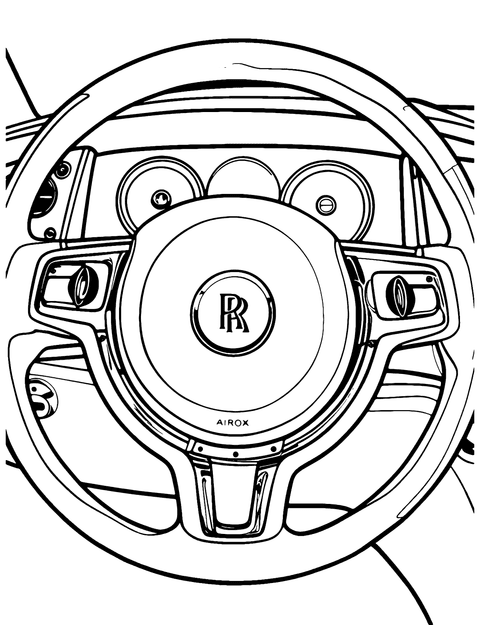 Rolls Royce Steering Wheel Coloring Page