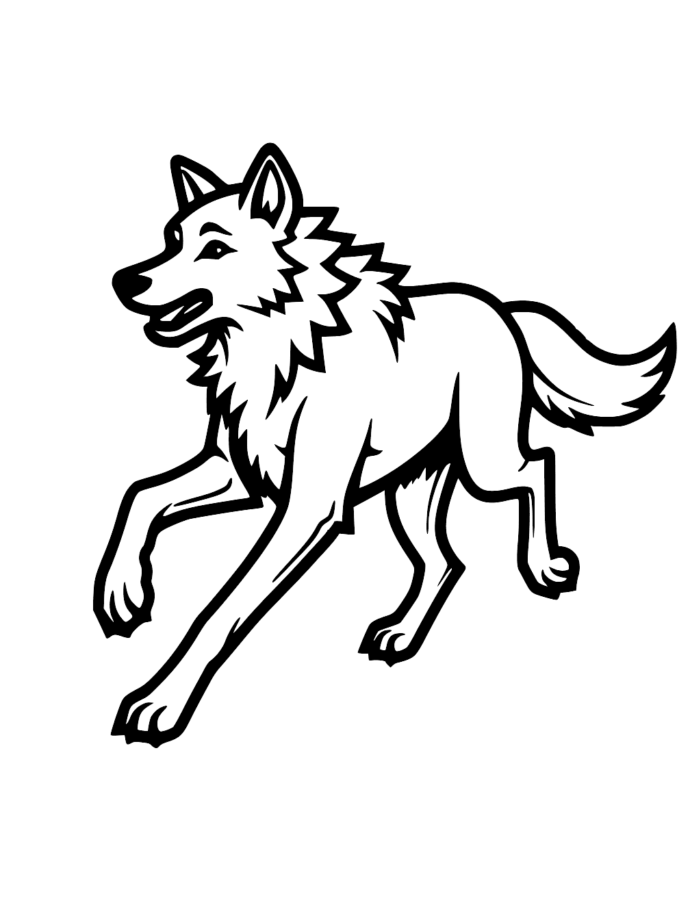 Running Wolf Coloring Page