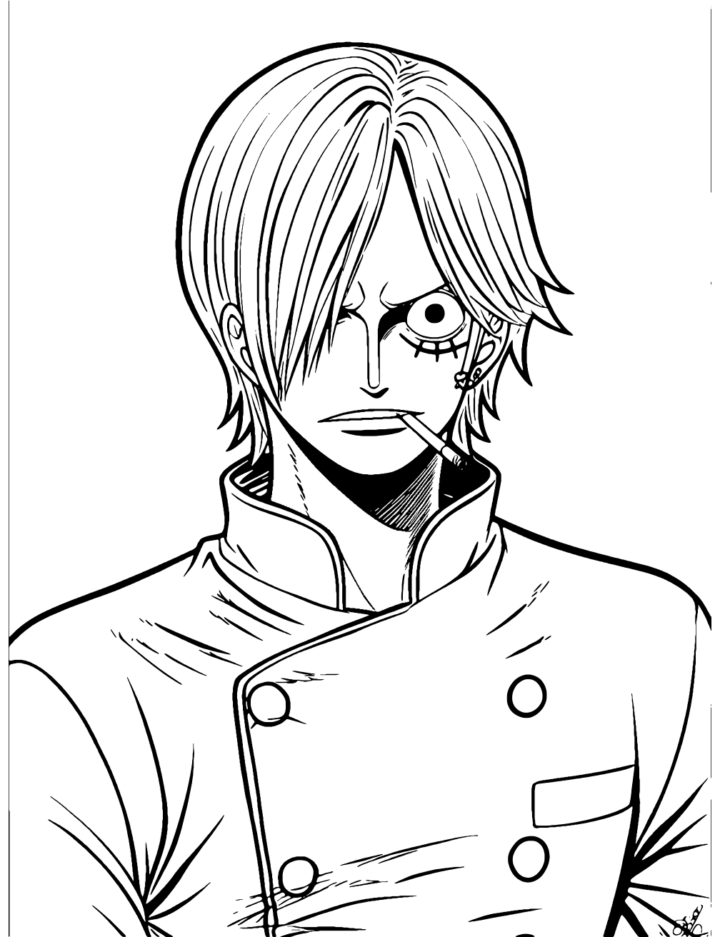 Sanji One Piece Kleurplaat