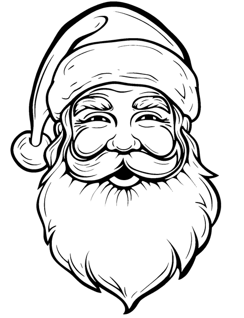 Santa Beard Coloring Page