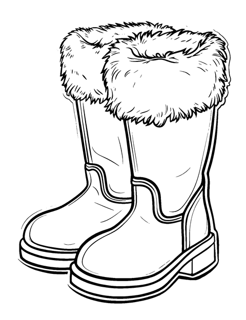 Santa Boots Coloring Page