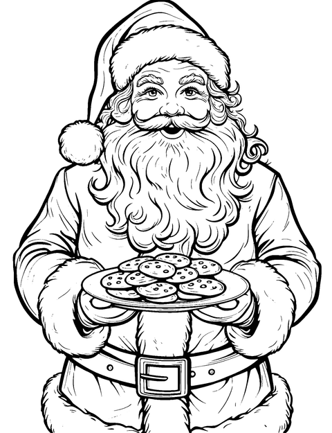 Santa Cookies Coloring Page