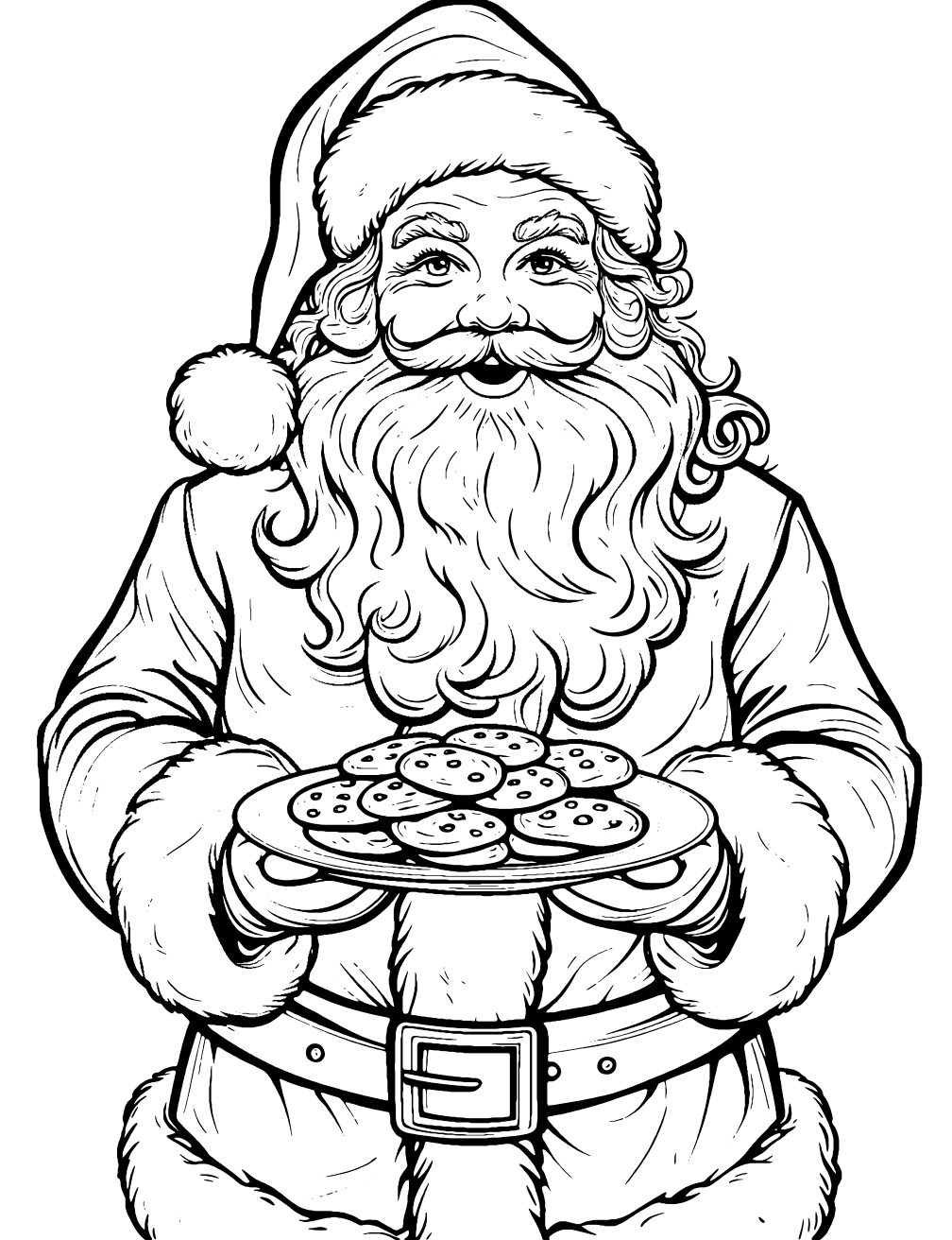 Santa Cookies Coloring Page