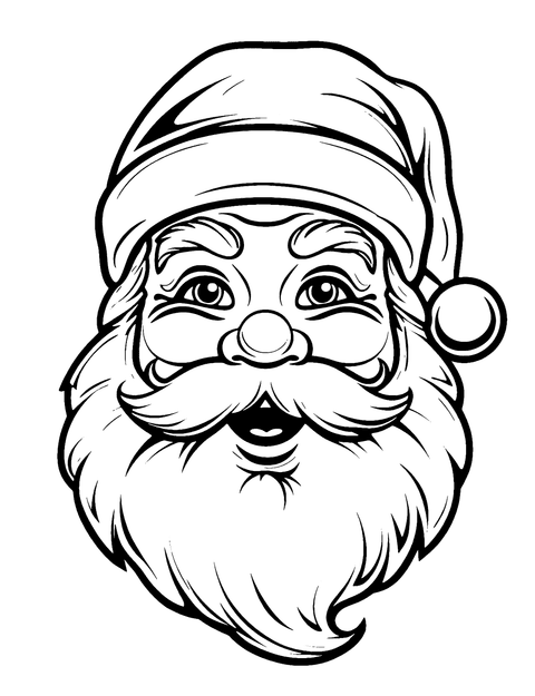 Santa Face Coloring Page