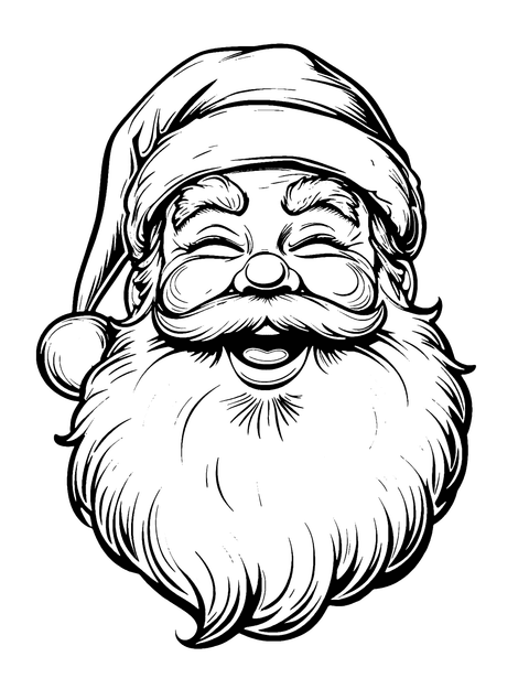 Santa Laughing Coloring Page