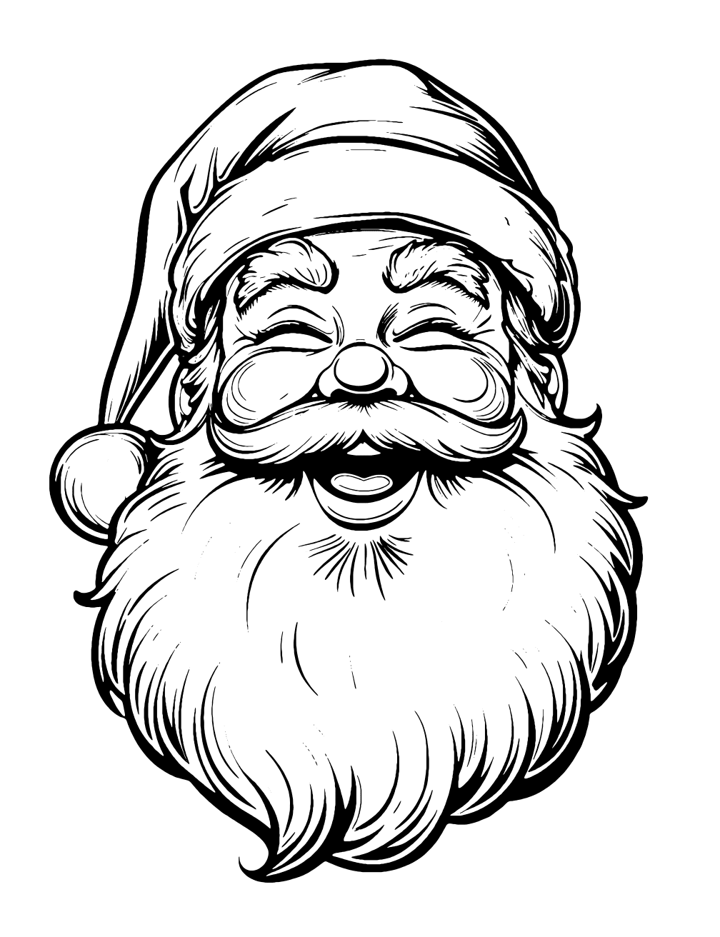 Santa Laughing Coloring Page