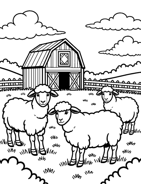 Sheep Farm coloring page