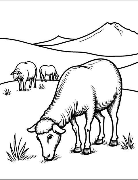 Pecore Al Pascolo coloring page