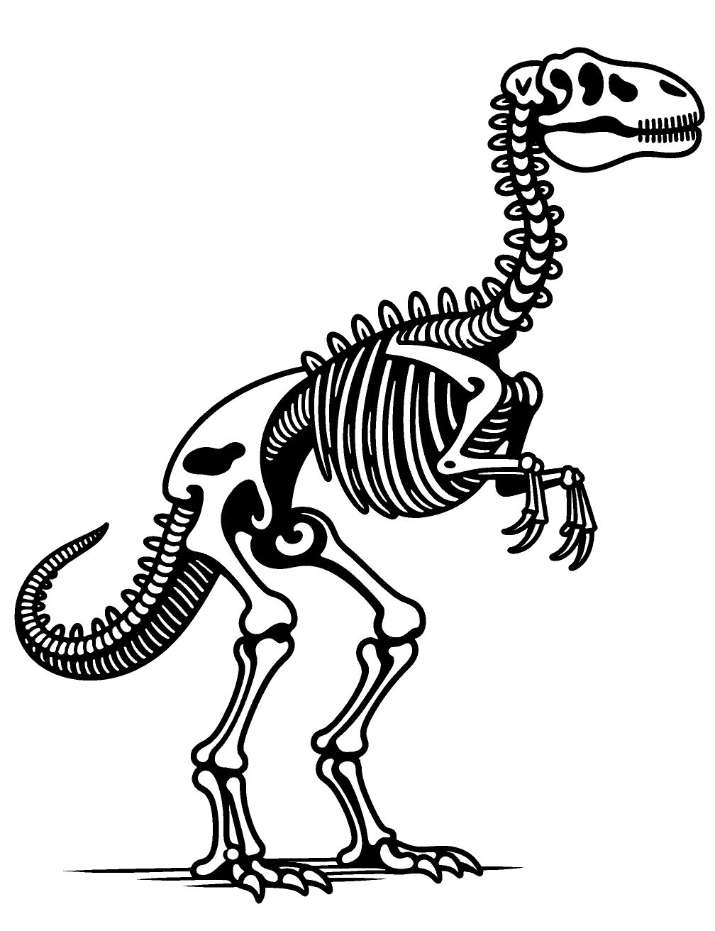 Skeleton Dinosaur Coloring Page