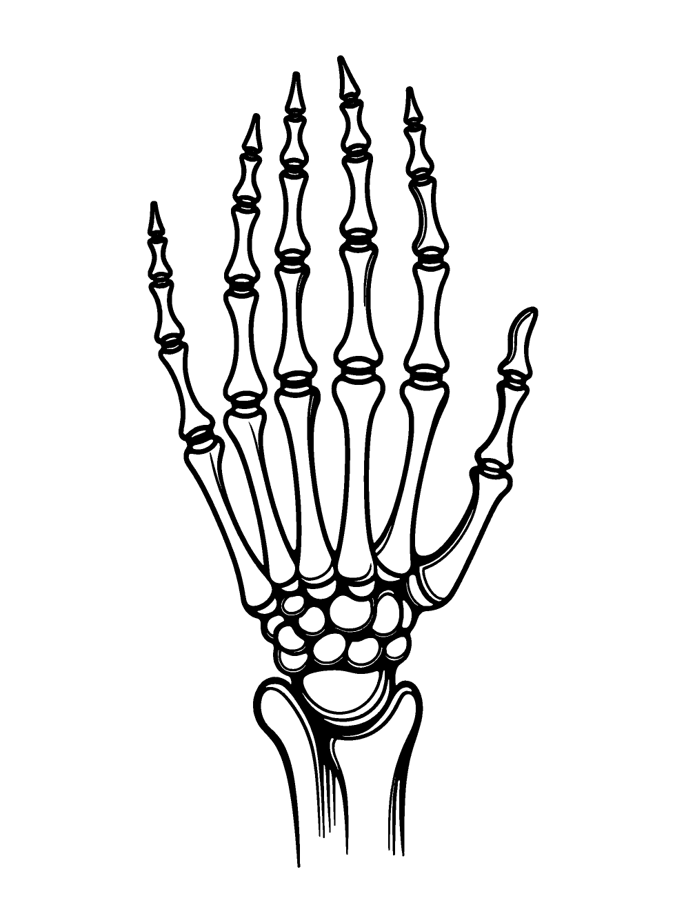 Ręka Szkieletowa Kolorowanka