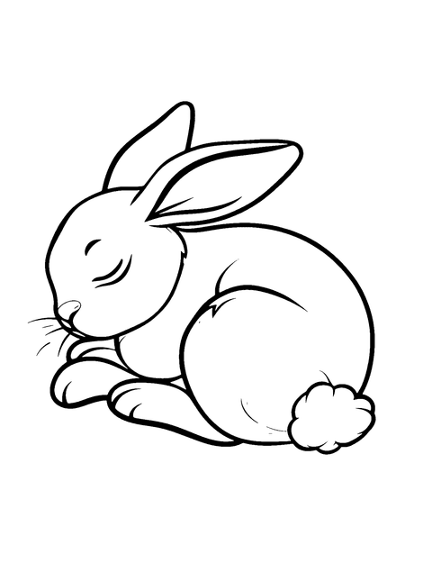 Sleeping Bunny Coloring Page