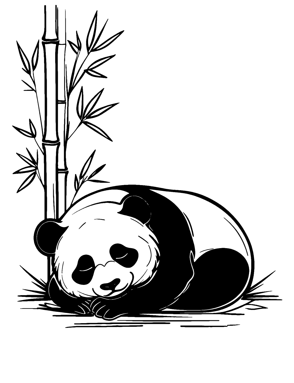 Sleeping Panda Coloring Page