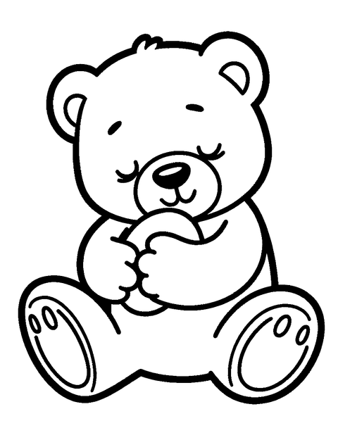 Sleeping Teddy Bear coloring page