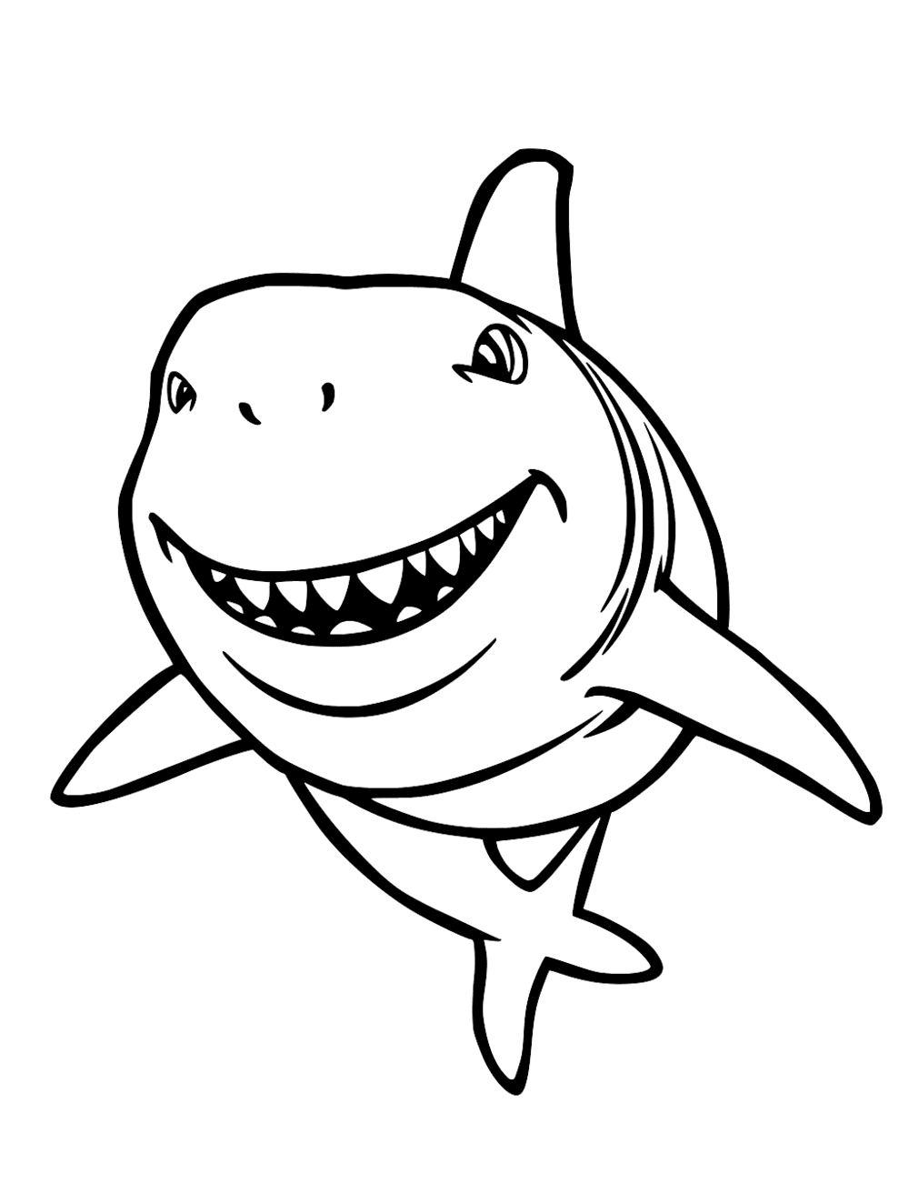 Smiling Shark coloring page