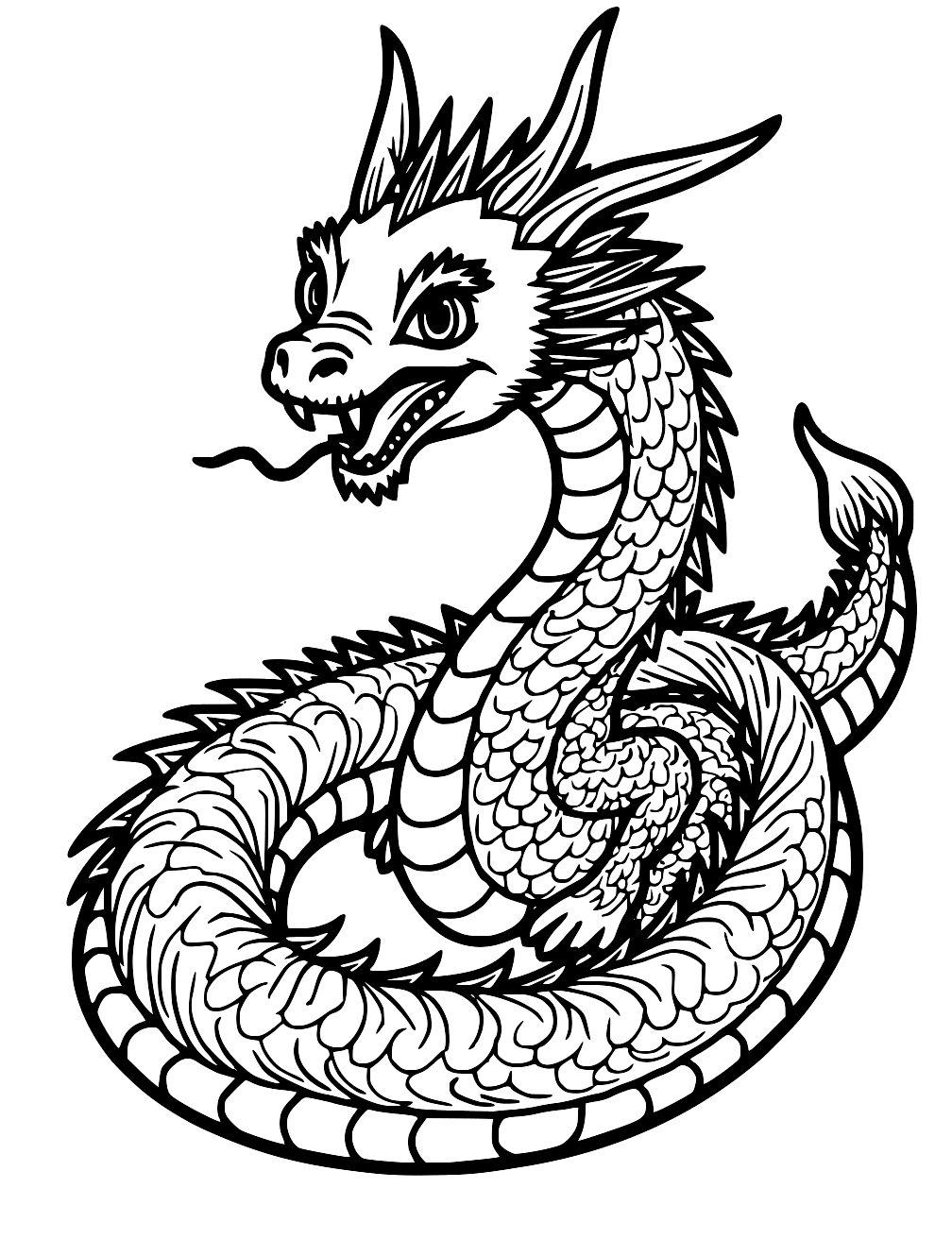 Snake Dragon Coloring Page