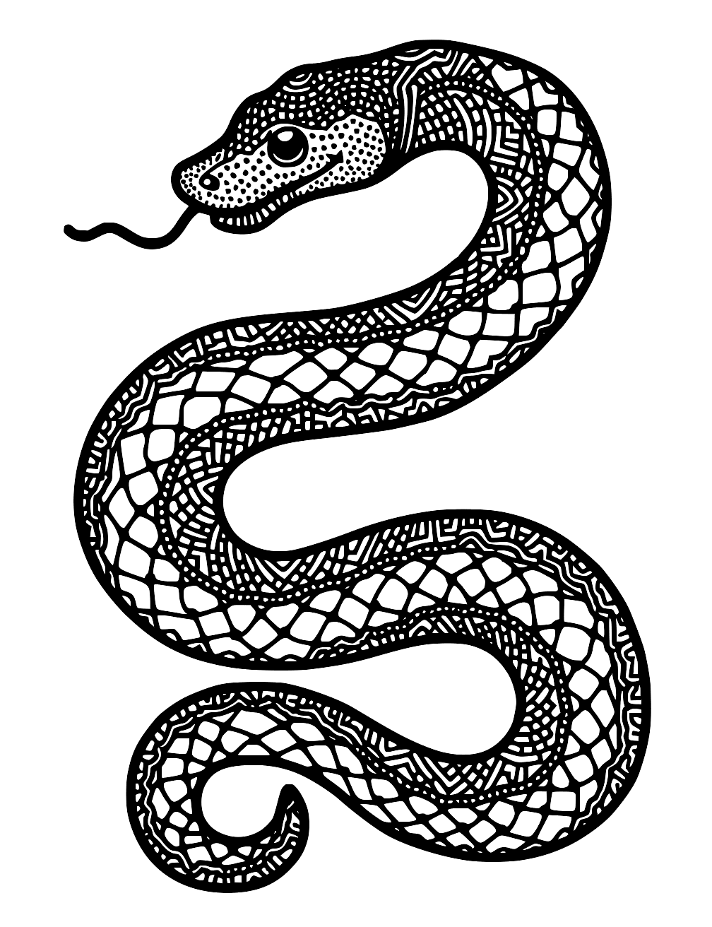 Snake Mandala Coloring Page