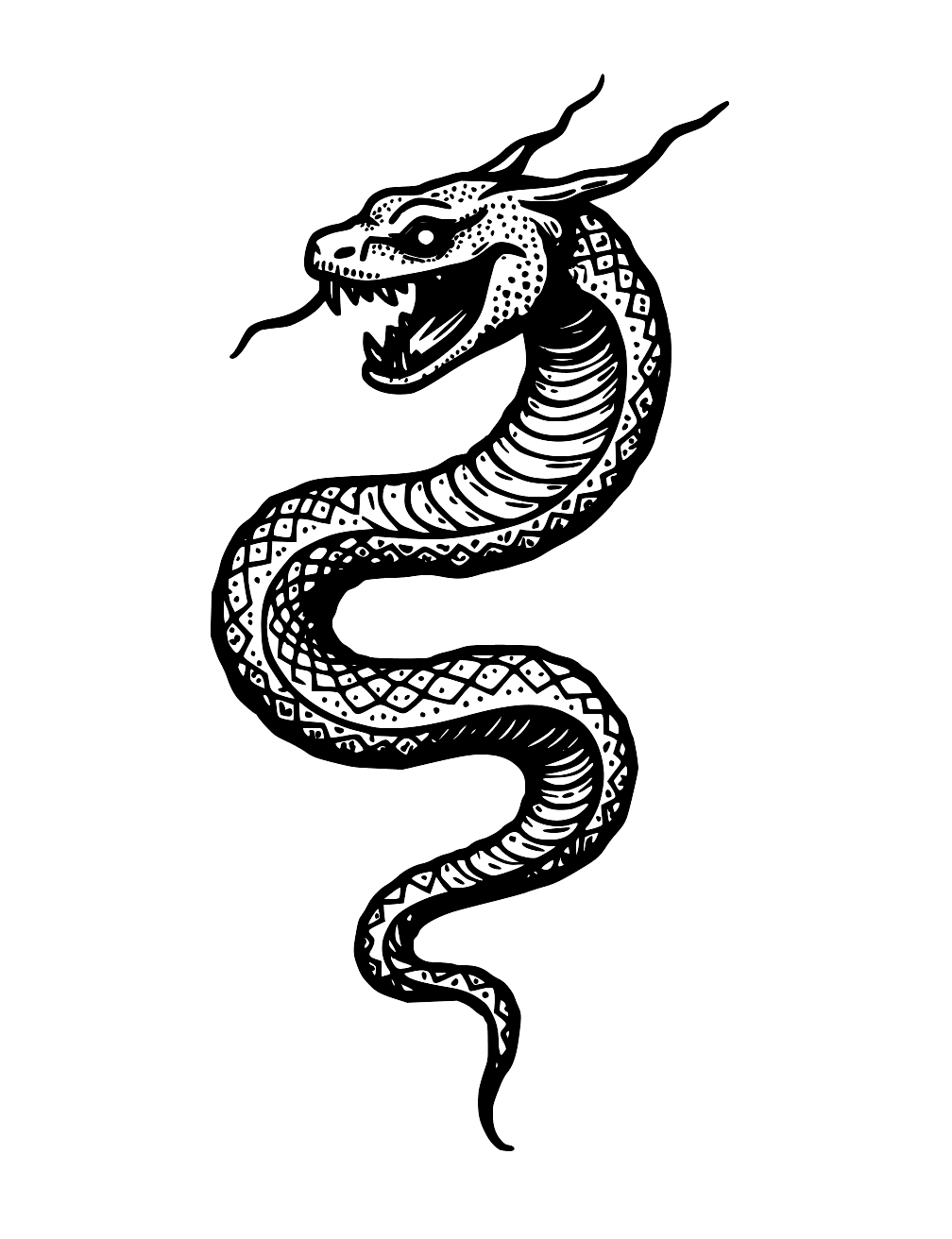 Snake Tattoo Coloring Page