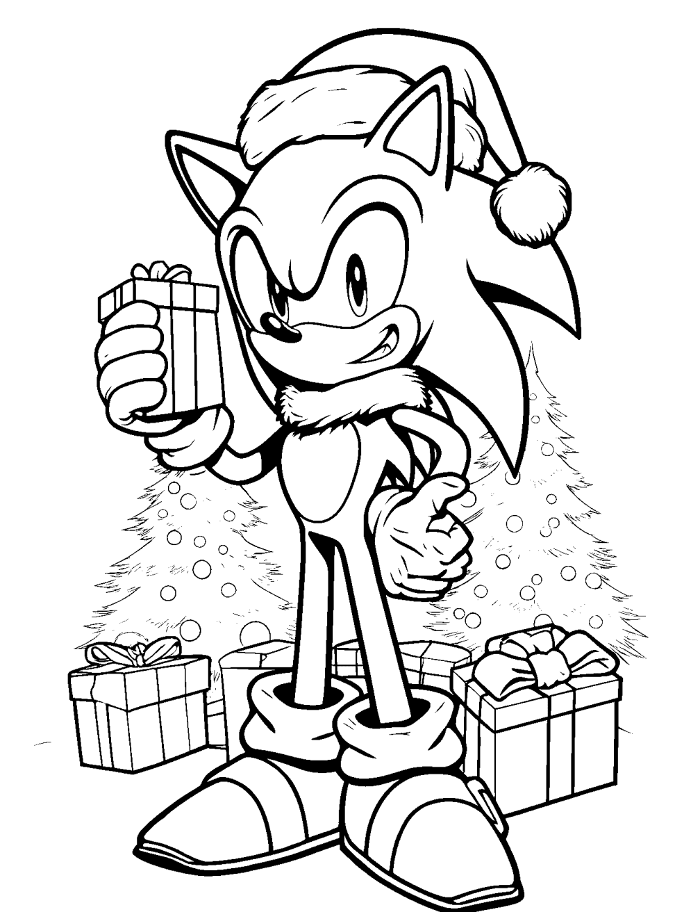 Dibujo de Sonic Navidad para colorear