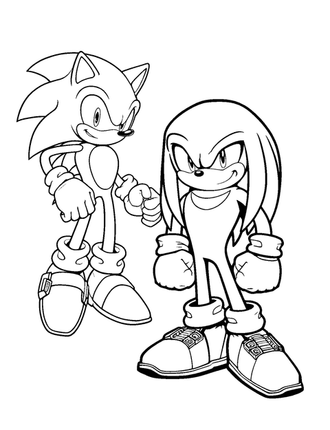 Sonic Knuckles coloring page