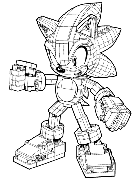 Sonic Lego coloring page