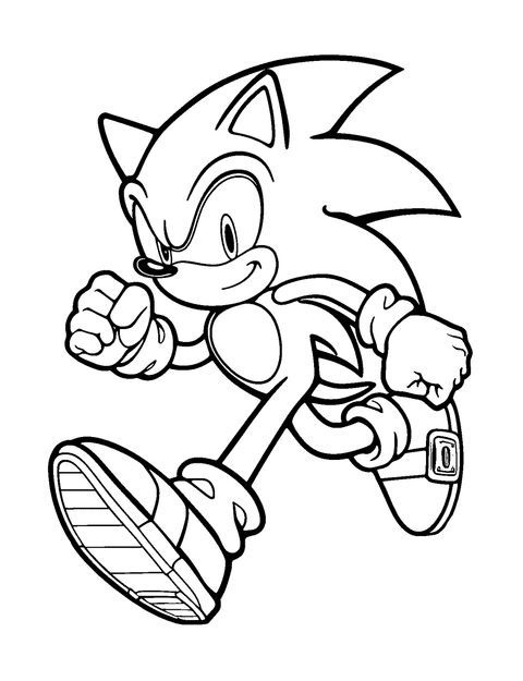 Sonic Corriendo coloring page