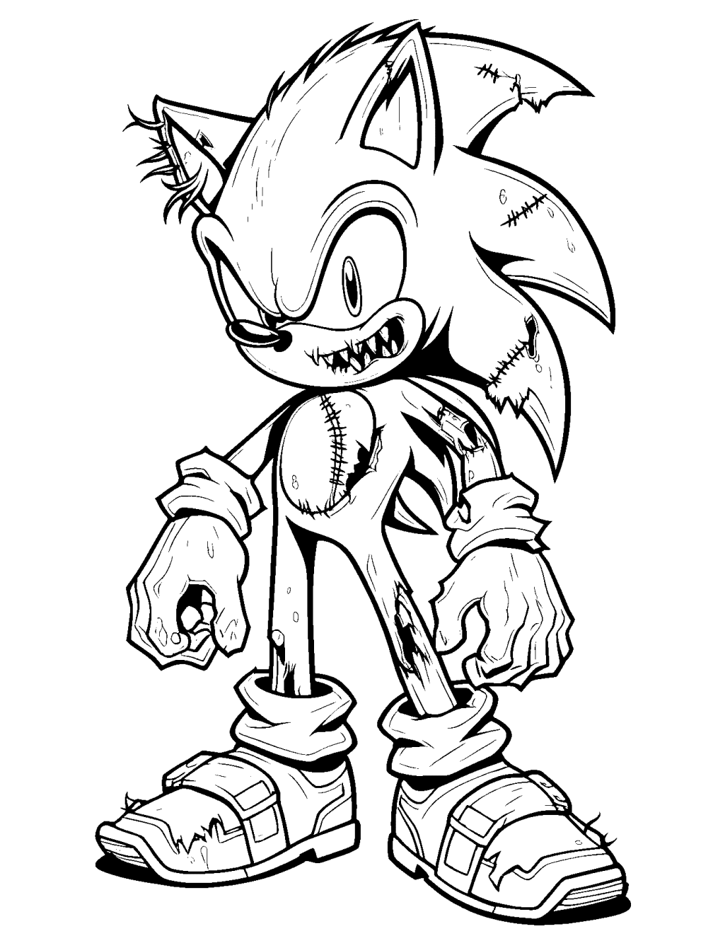 Dibujo de Sonic Zombie para colorear