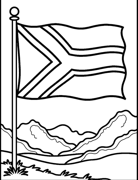 South African Flag coloring page