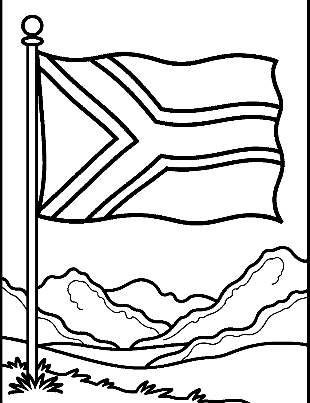 South African Flag Coloring Page