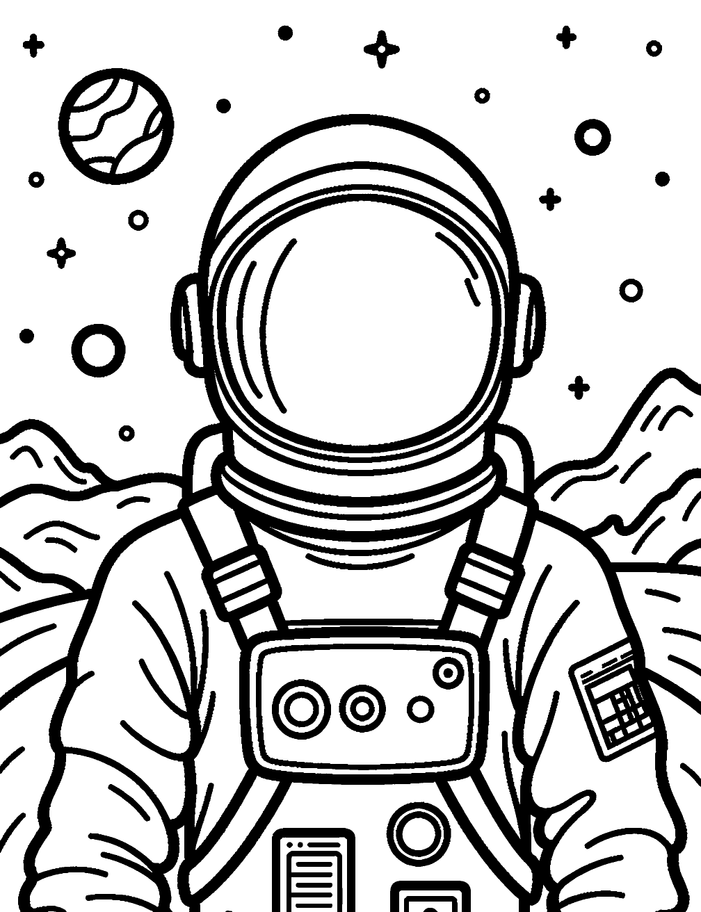 Dibujo de Casco Espacial para colorear