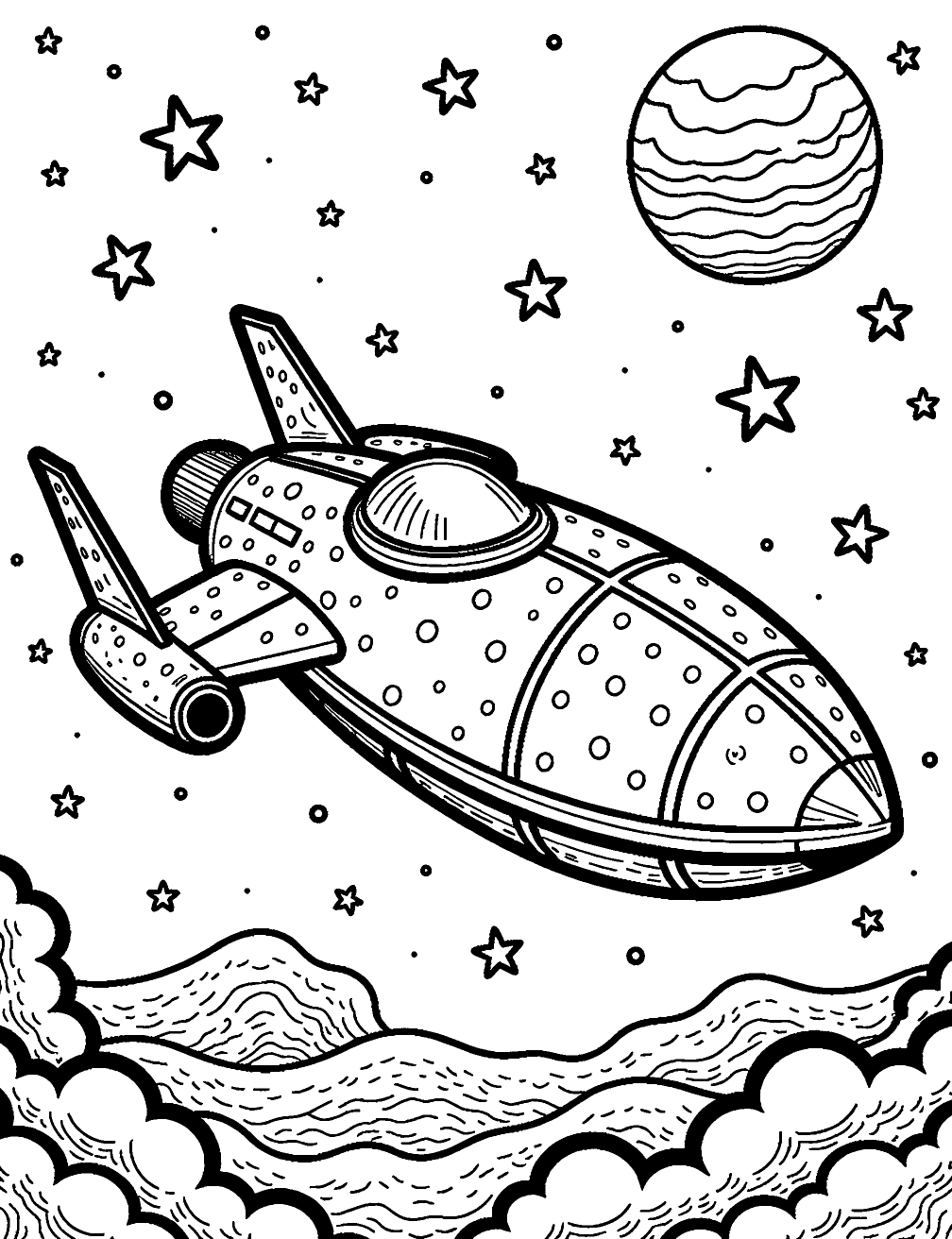 Dibujo de Nave Espacial para colorear