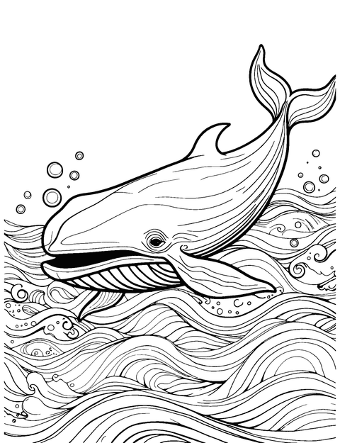 Sperm Whale Coloring Page