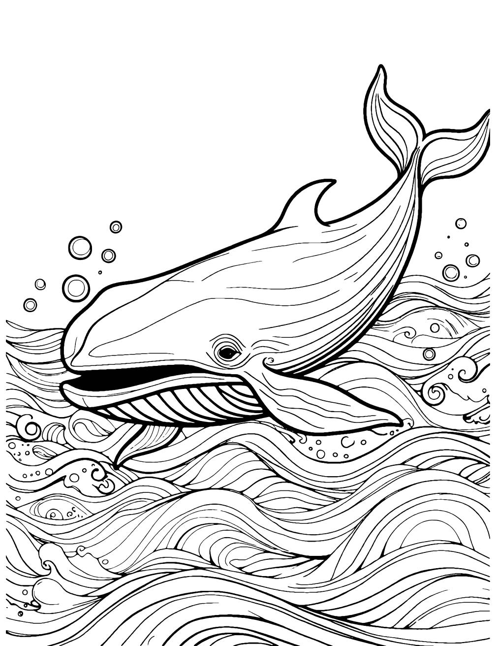 Sperm Whale Coloring Page