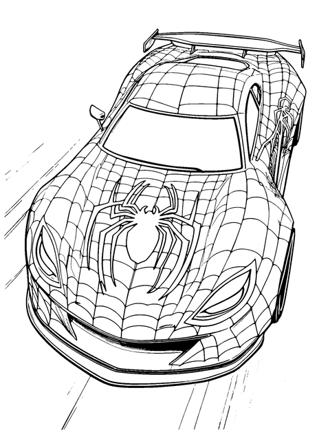 Voiture Spiderman coloring page